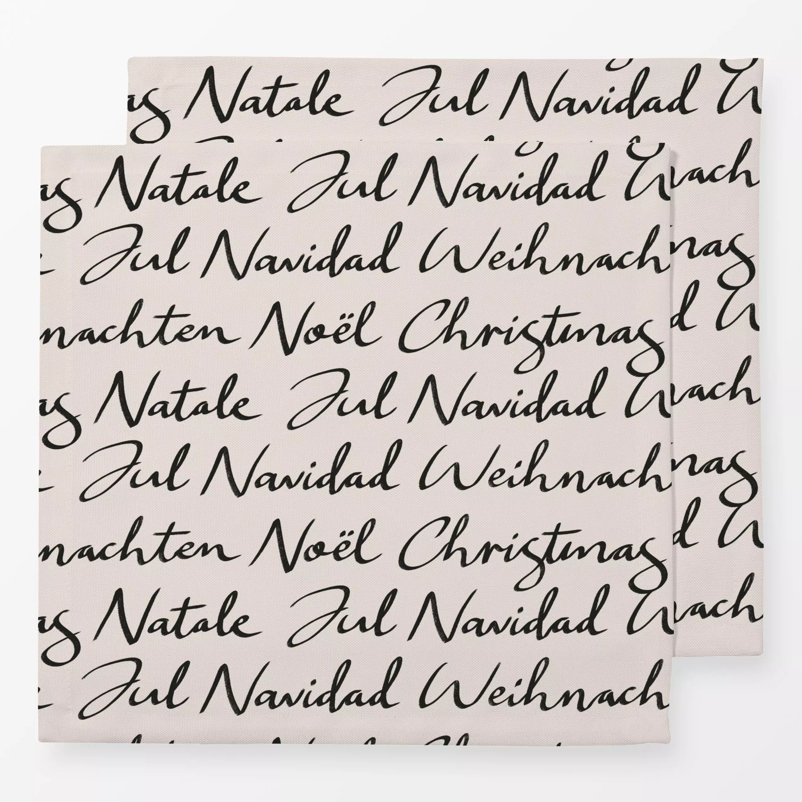 Servietten Weihnachten Schrift creme - Sprüche & Schriftzüge, Weihnachten - von „Studio Kesse"; Merry Christmas, Weihnachten...
