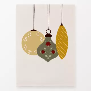 Geschirrtücher Weihnachtskugeln Beige