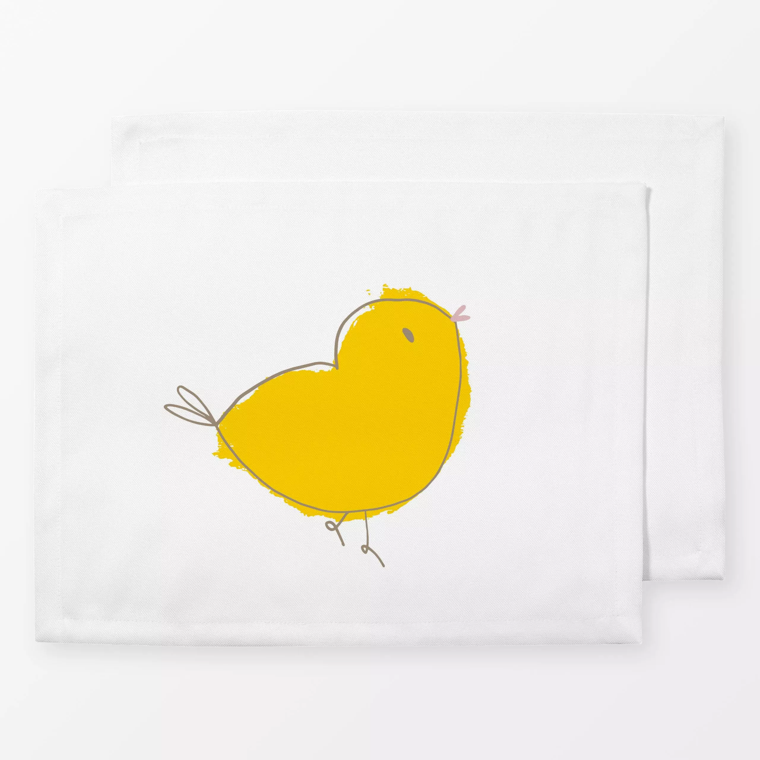 Tischset Frohe Ostern Küken - Frühling, Tiere, Anlässe, Ostern - von „Carolin Vonhoff"; Zeichnung, Tiere, beige, niedlich, O...