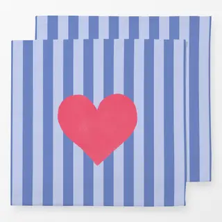 Servietten Hello Spring Streifen Herz