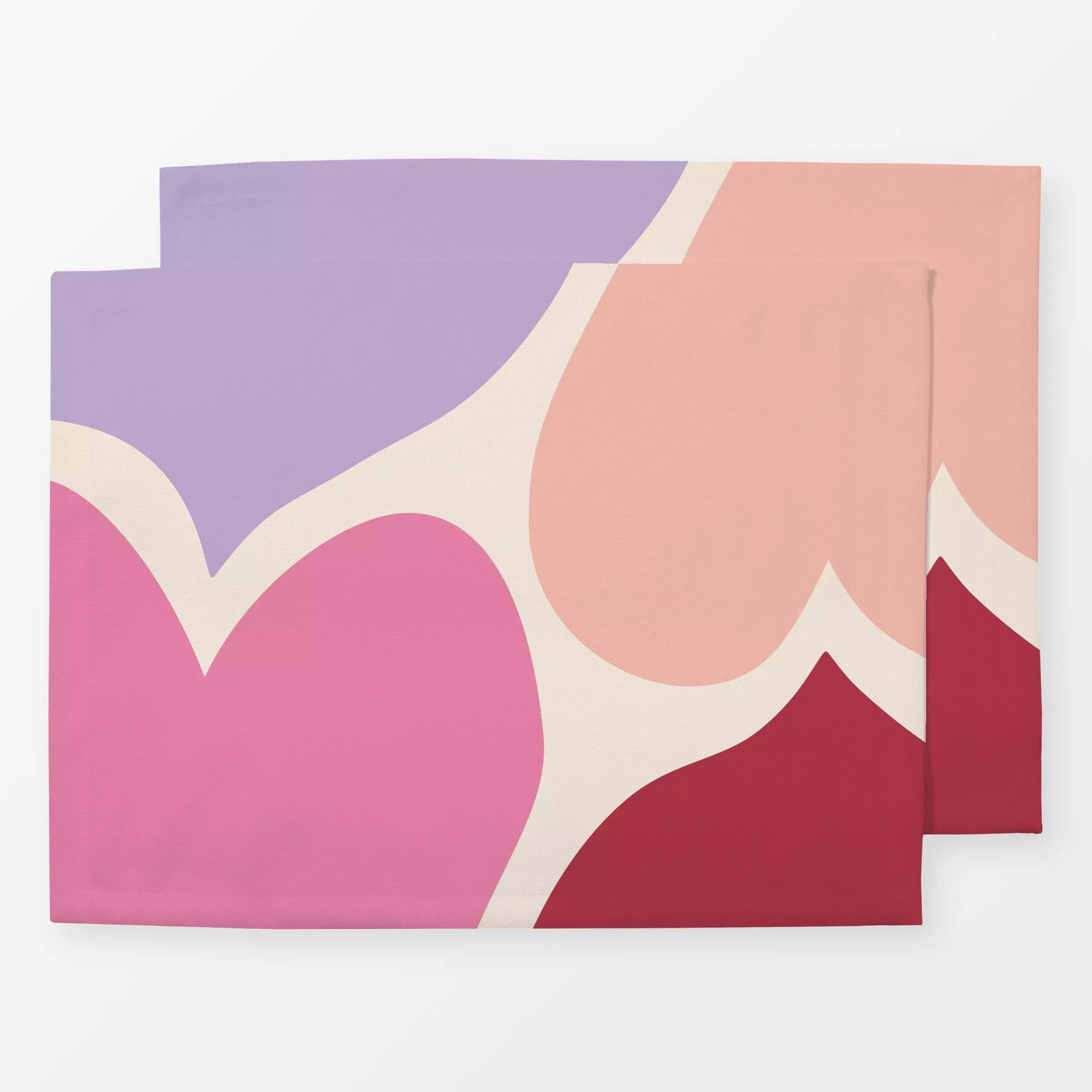 Tischset Sommer Herzen - pinkpastell, fürs Kinderzimmer, Sommer, von Heyduda