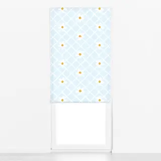 Raffrollo Daisy Blume Muster Hellblau