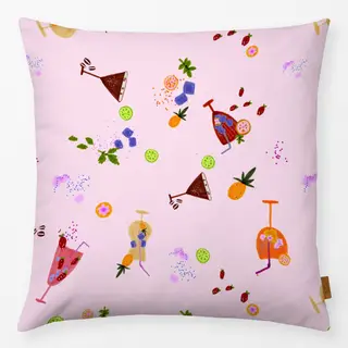 Kissen Cocktails Pattern Rosa