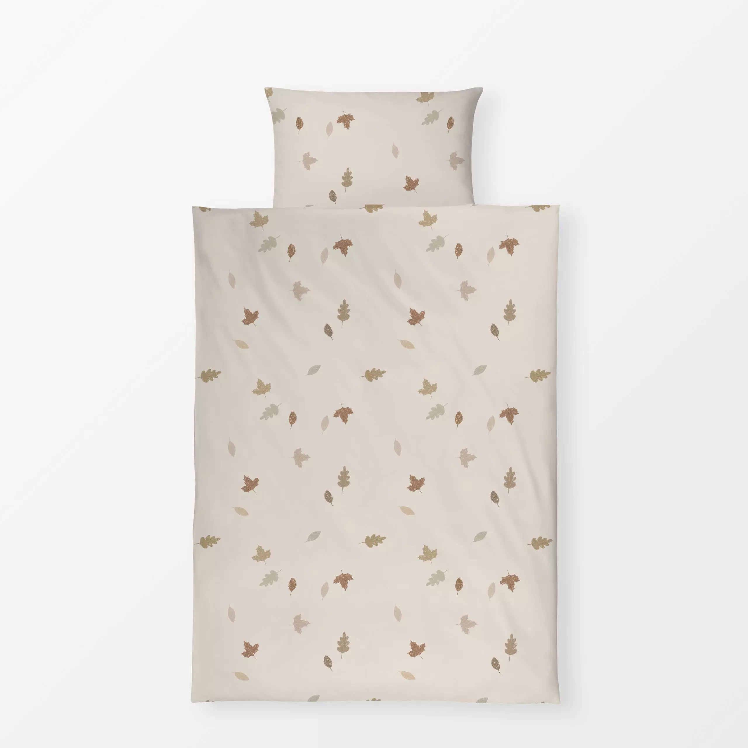 Bettwäsche PENCIL LEAVES - Blumen & Florales, Herbst - von „Kruth Design"; boho, skandinavisch, Blätter, beige, Kinderzimmer...