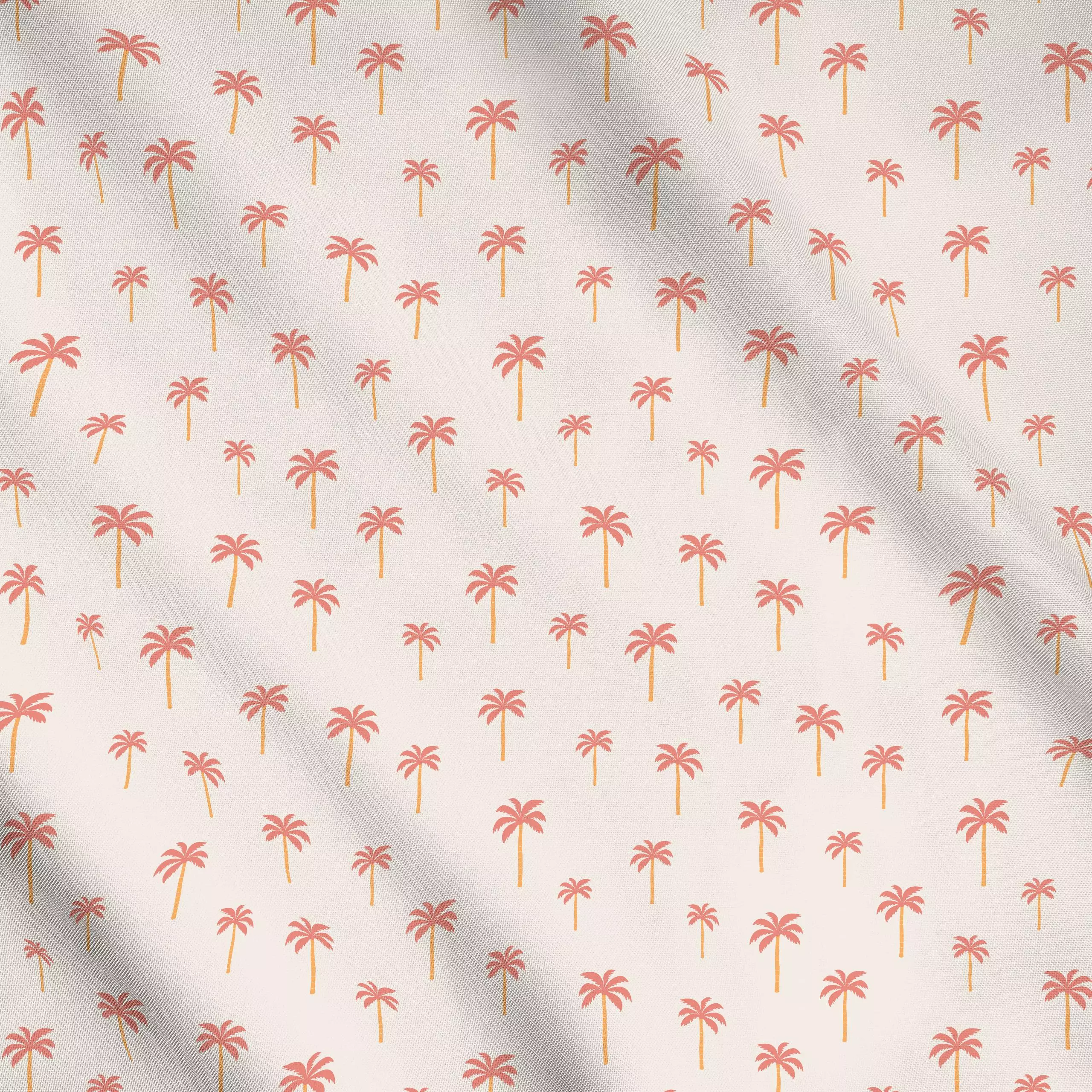 Meterware Summer Palmtrees Coral - Sommer, Pflanzen & Botanik - von „Karen Menzenbach"; rosa, Palmen, beige, tropical, Somme...
