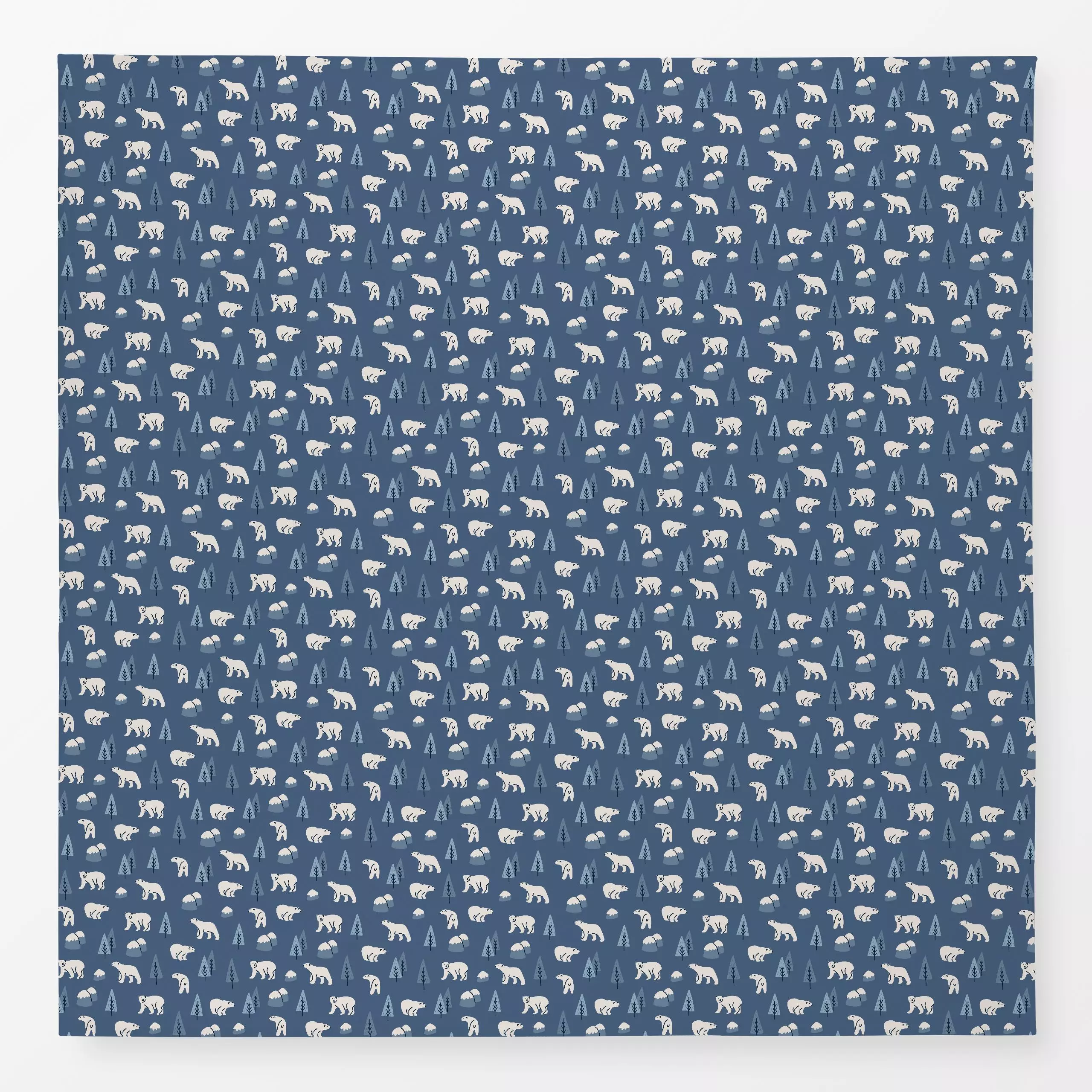 Tischdecke Polar Bear in Winter - Natur & Landschaft, Tiere - von „Sara Maese"; Natur, Bär, blau, tree, Nature, blue, Bear