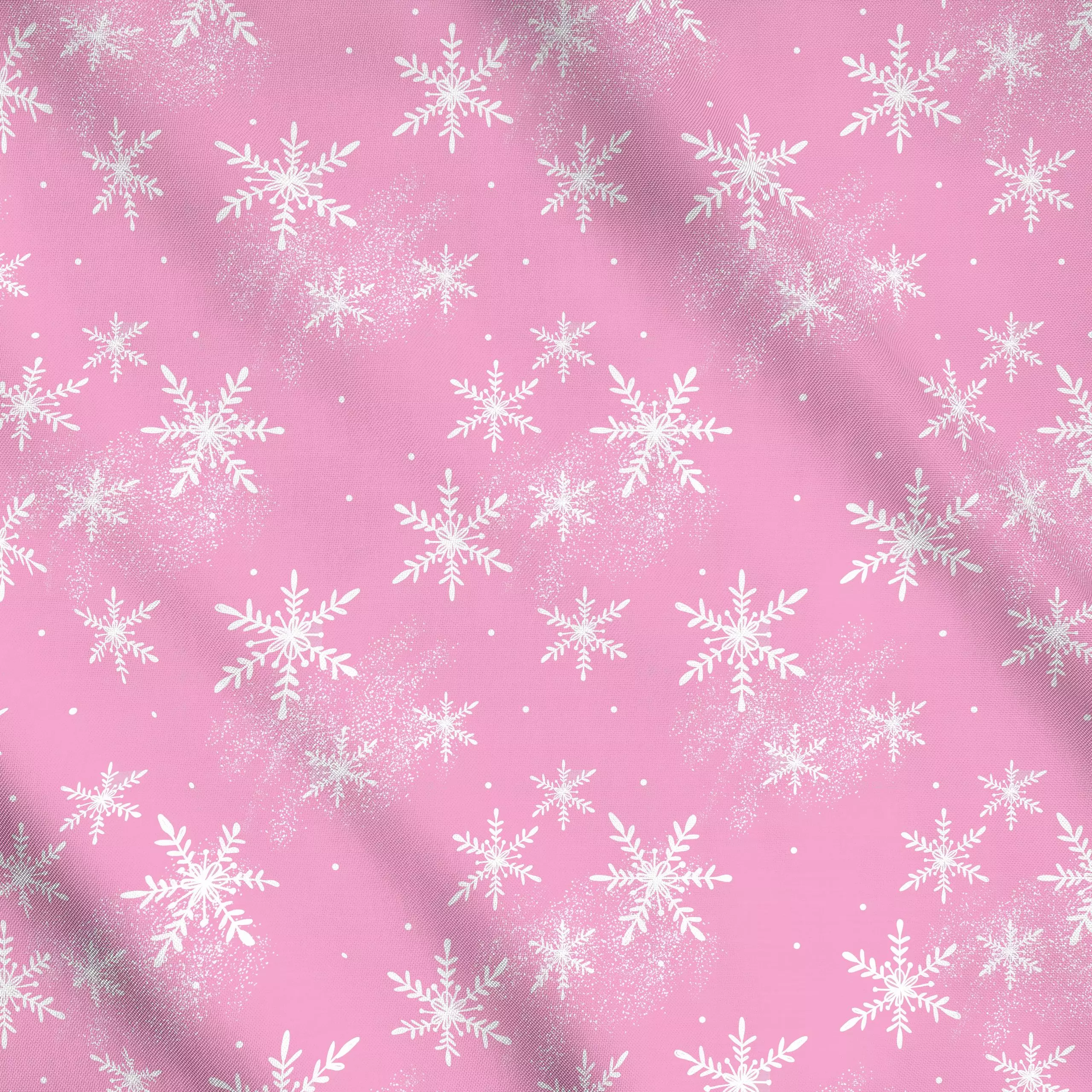Meterware Let It Snow Pink - Weihnachten, Winter - von „Andrea Haase"; Schneeflocken, Weihnachten, weihnachtlich, Jahreszeit...