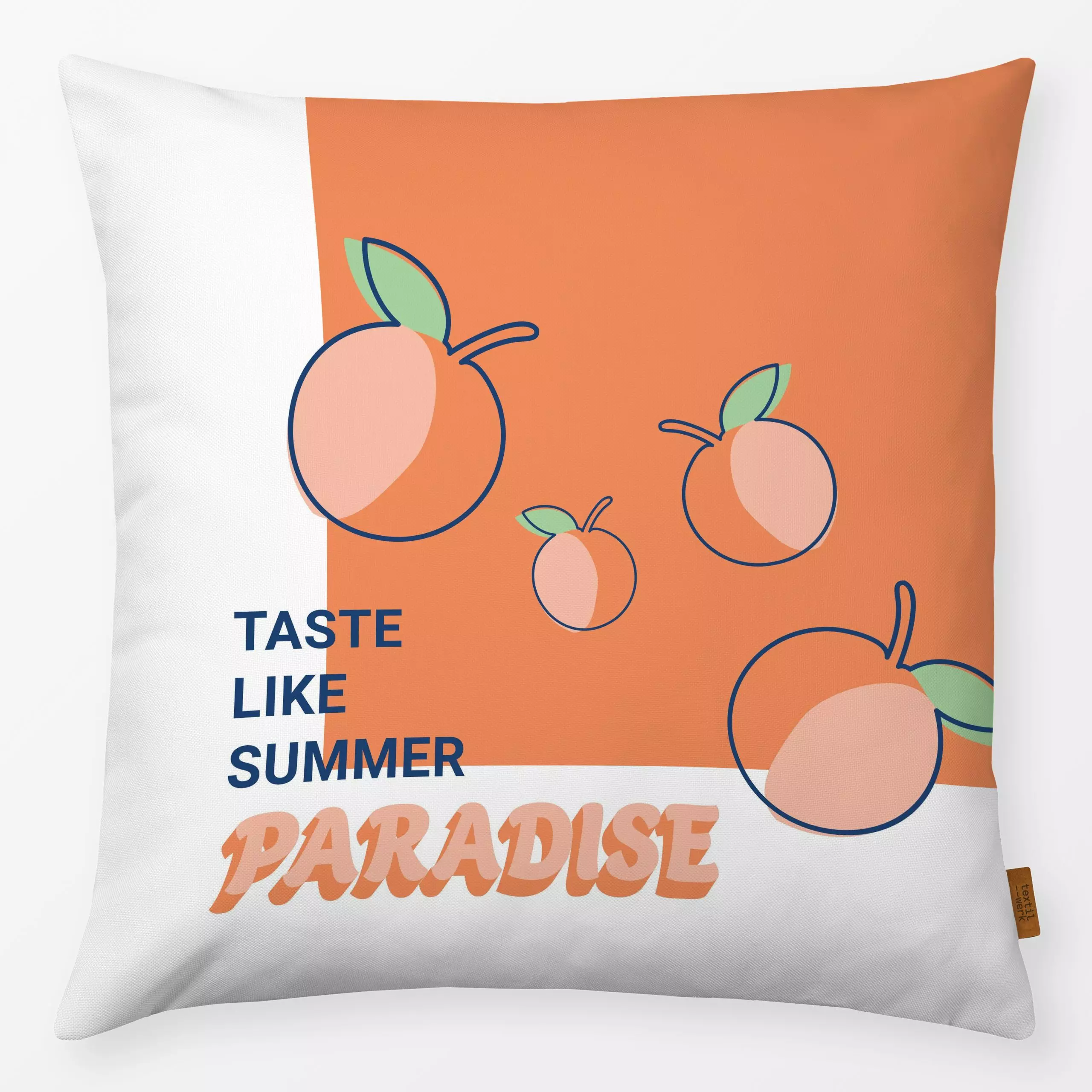 Kissen Summer Paradise - Sprüche & Schriftzüge, Symbole & Muster - von „Kantioler Design"; Pfirsisch, Orange, summer, Summer...