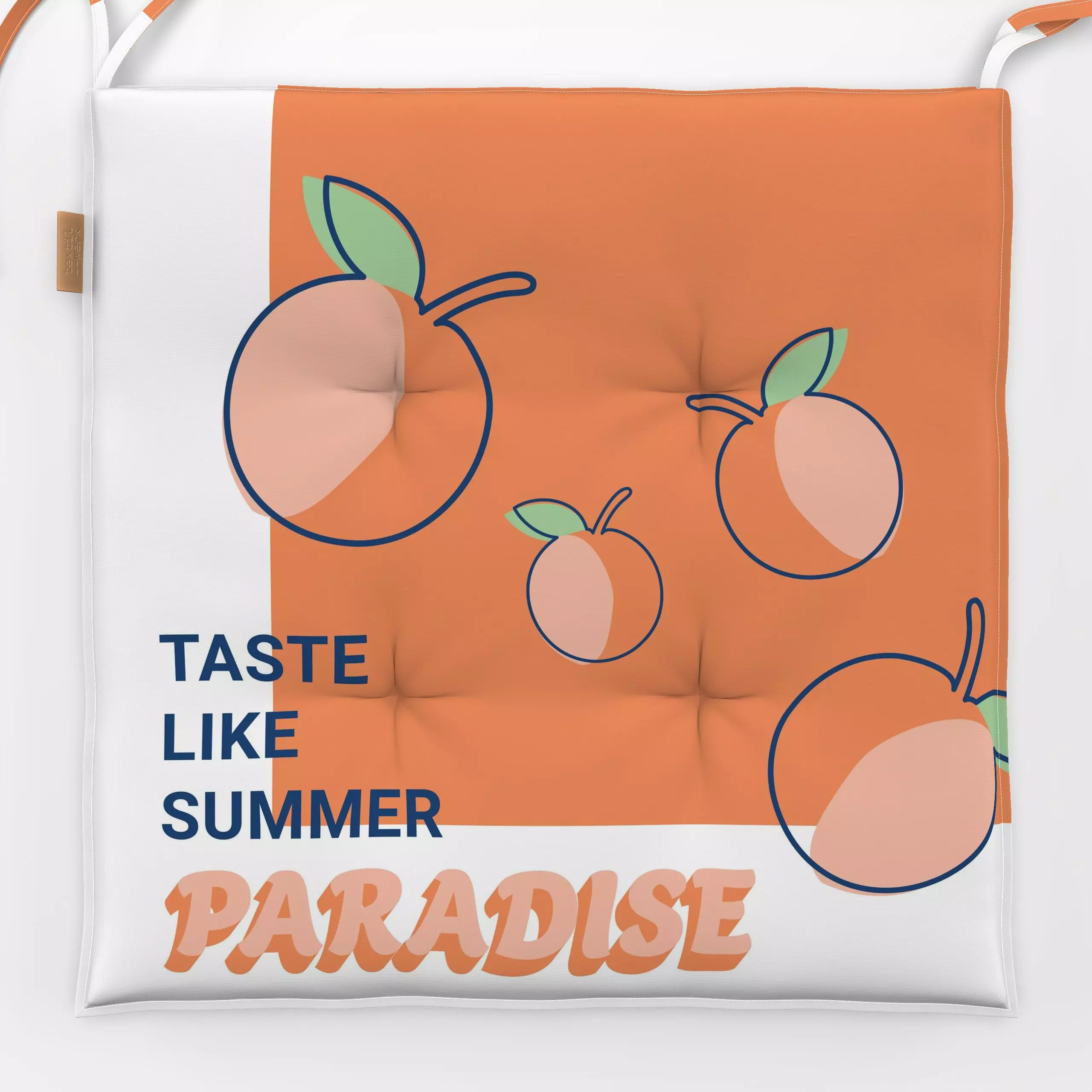 Sitzkissen Summer Paradise - Sprüche & Schriftzüge, Symbole & Muster - von „Kantioler Design"; Pfirsisch, Orange, summer, Su...