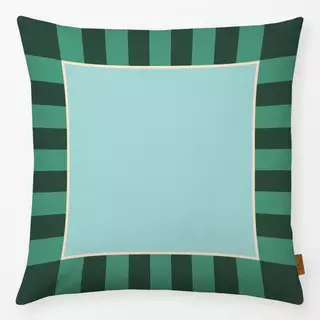 Kissen Gestreifter Rahmen grün blau