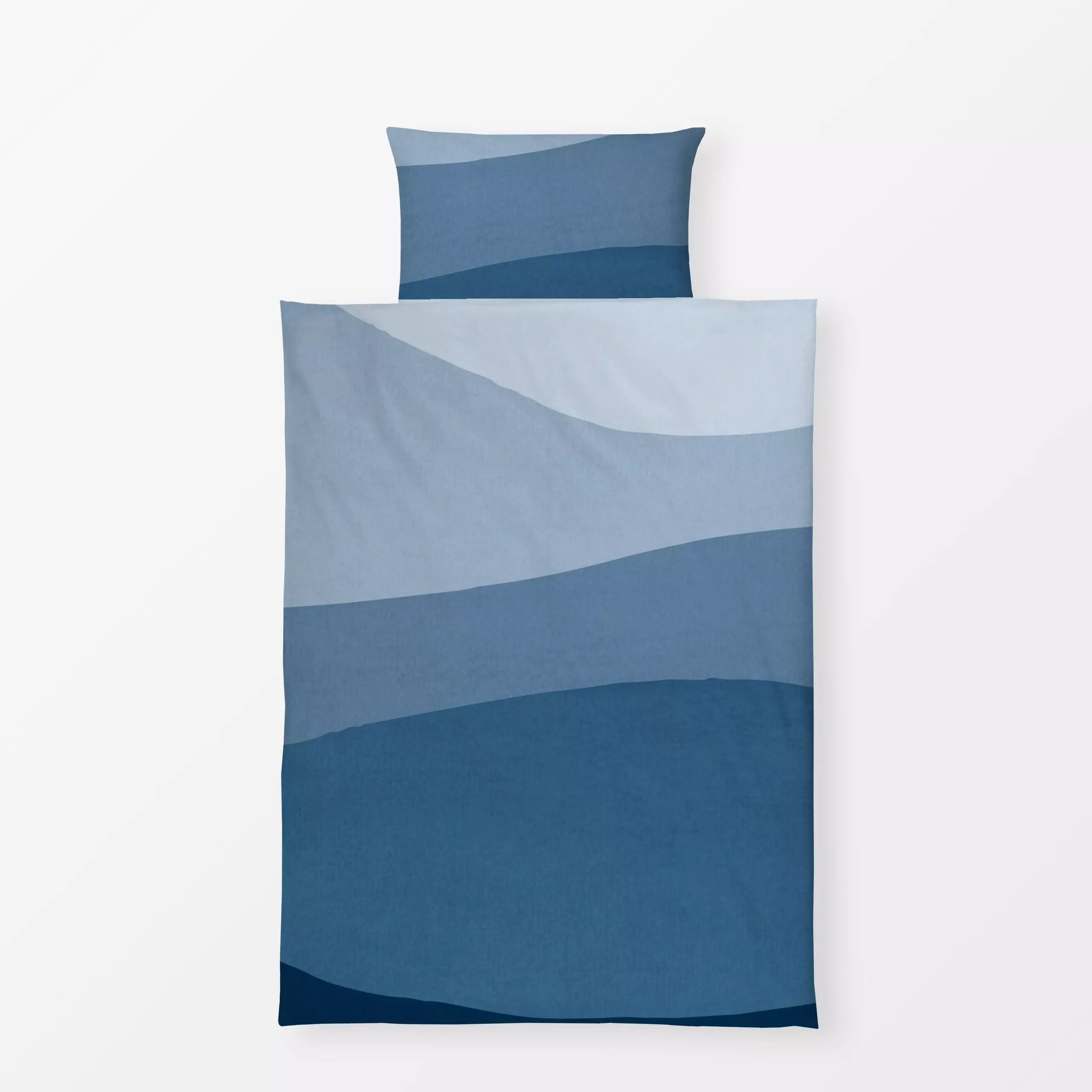 Bettwäsche Blue Waves 1 - Natur & Landschaft, Symbole & Muster - von „Mareike Böhmer"; minimal, abstrakt, Blaugrau, formen, ...