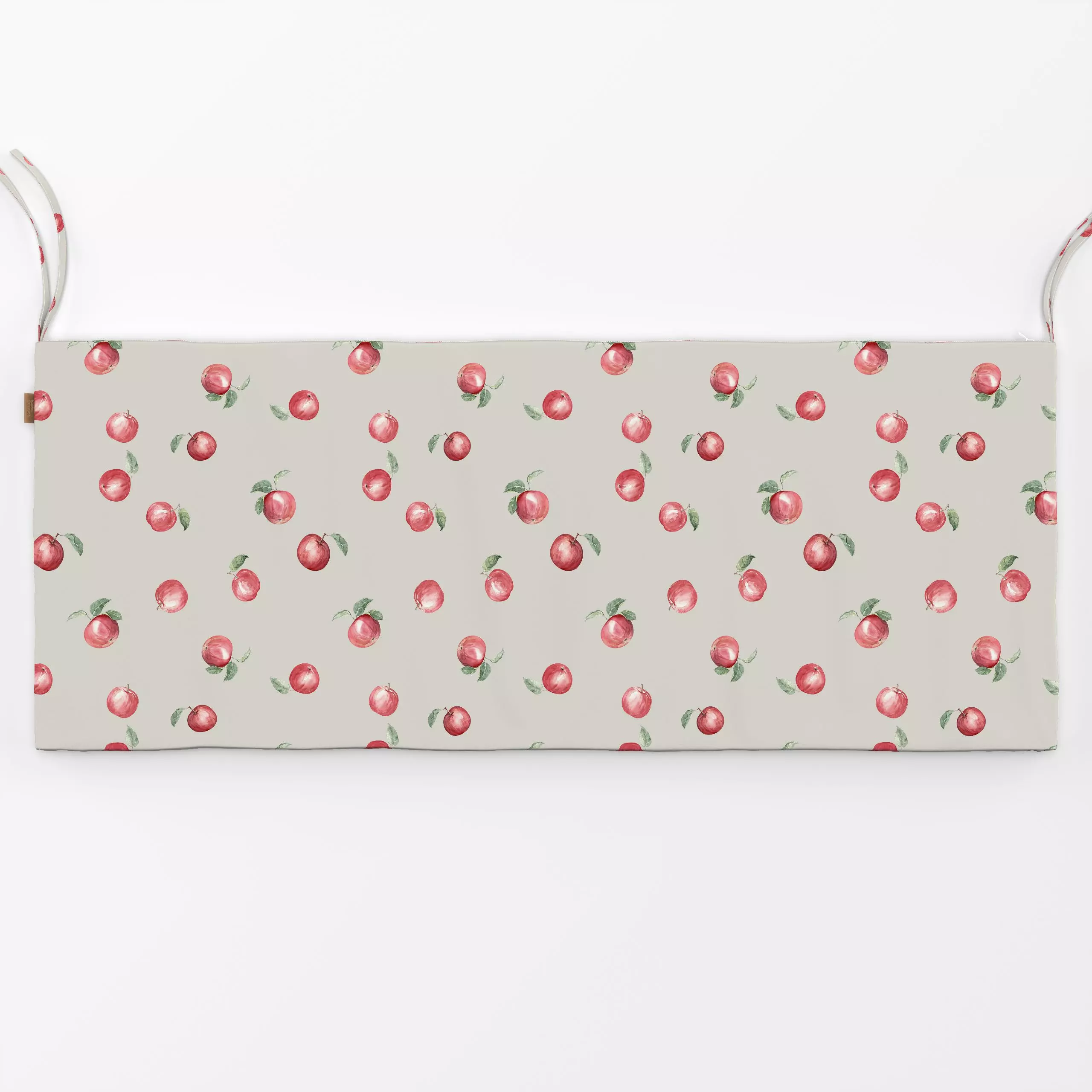 Bankauflage Herbst Äpfel kühl beige - von „Katrin Graff"; allover, Apfel, Ernte, watercolor, Aquarelle, Landhausstil, cottag...