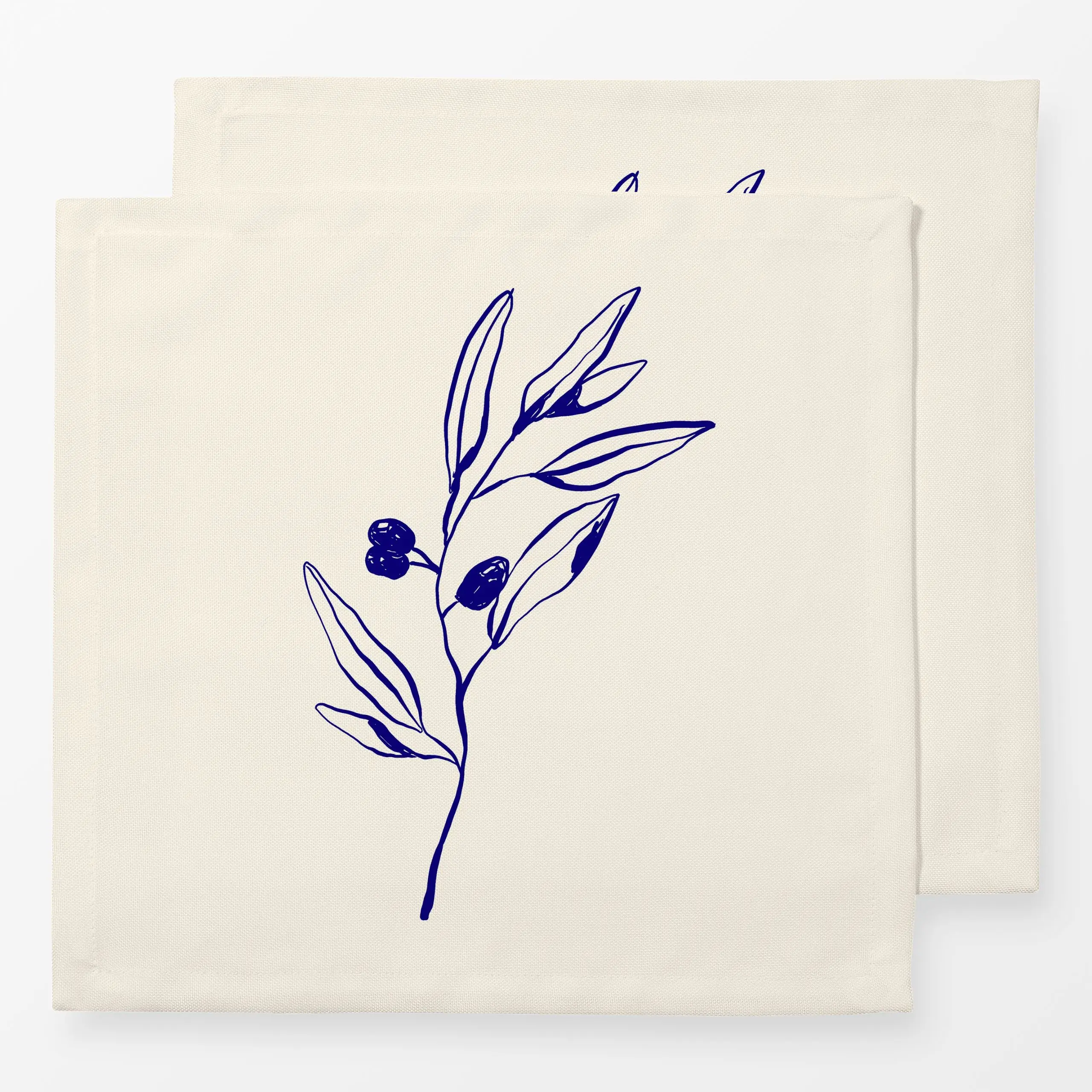 Servietten Santorini Olive Branch - Pflanzen & Botanik, Küche, Essen & Trinken, Gemüse - von „By Anna Sienna"; Oliven, beige...