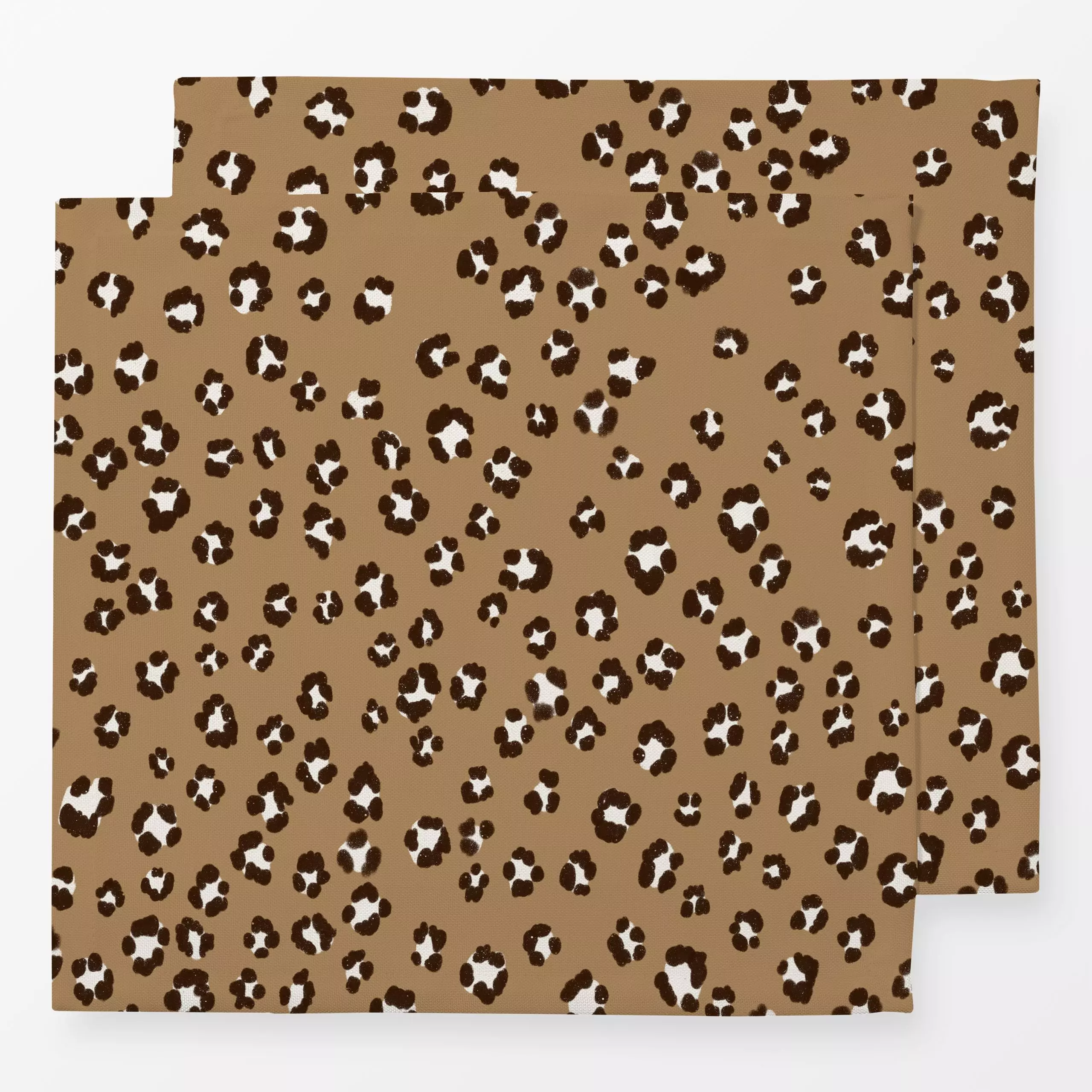 Servietten Leopard Flowers brown - Herbst, Tiere - von „Julia Schumacher"; abstrakt, Kissen, Wildtiere, Leo, Leopard, julias...