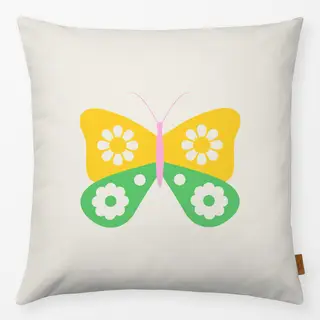 Kissen Schmetterling gelb-grün
