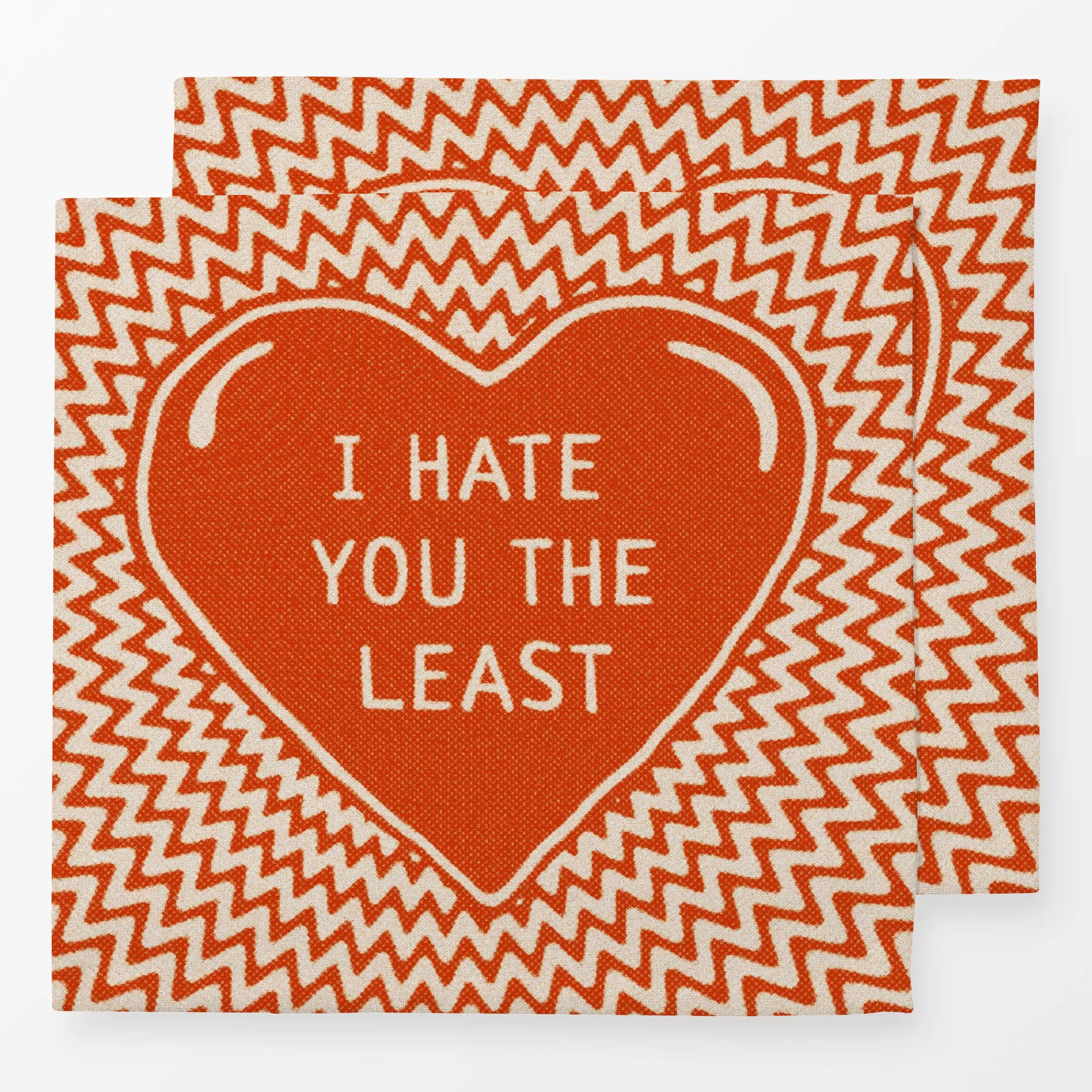 Servietten I Hate You The Least - Liebe, Romantik & Pride, Symbole & Muster - von „Jonas Loose"; Muster, Lustig, Herz, Spruc...