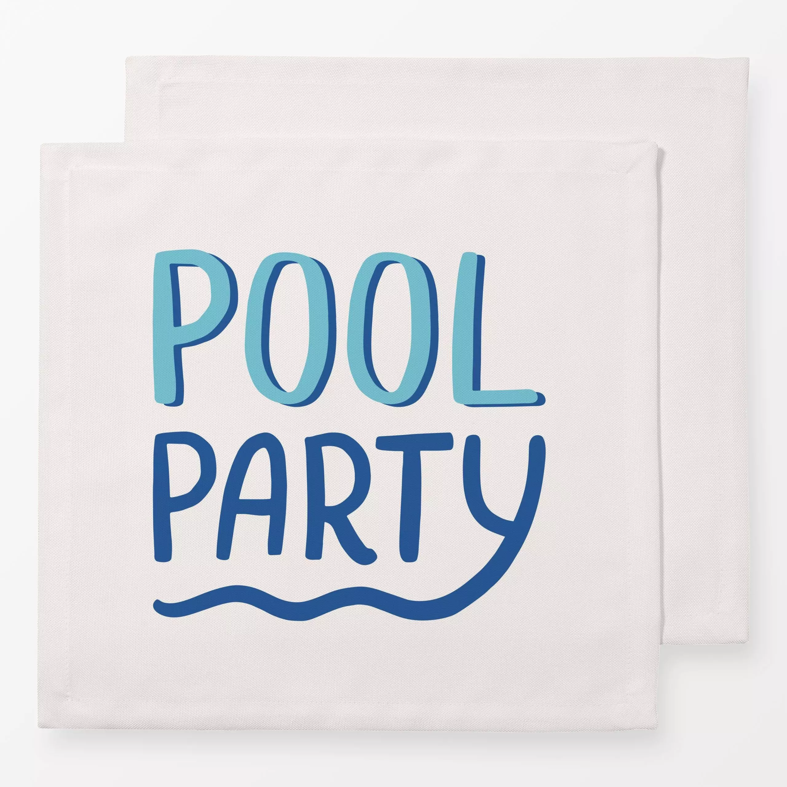 Servietten Pool Party beige Wendekissen - Sommer, Sprüche & Schriftzüge, Symbole & Muster - von „Kathrin Woo"; typografie, p...