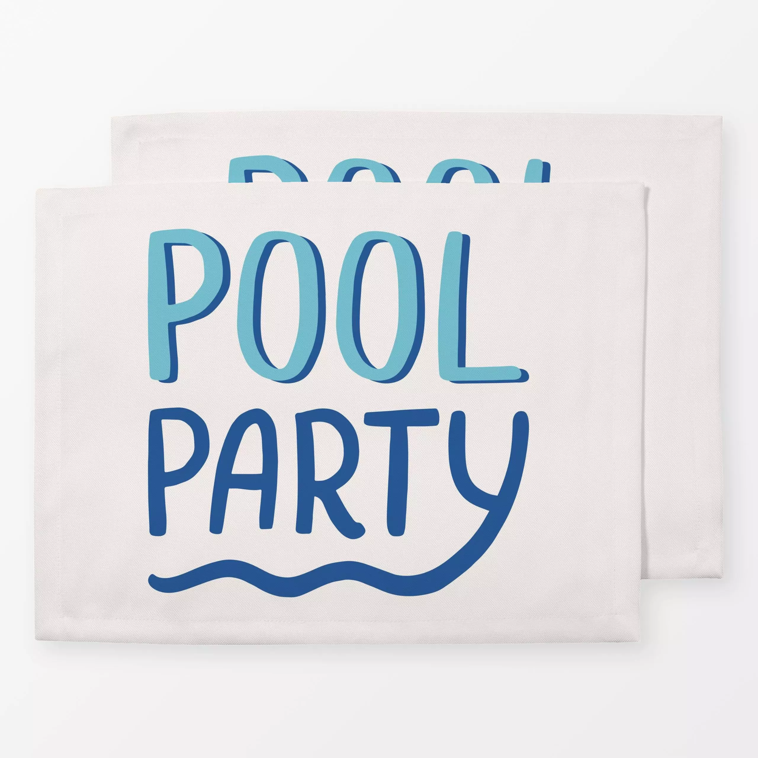 Tischset Pool Party beige Wendekissen - Sommer, Sprüche & Schriftzüge, Symbole & Muster - von „Kathrin Woo"; typografie, poo...