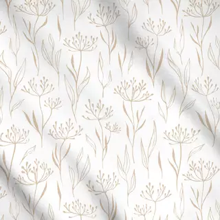 Meterware Dried Leaves and Flowers White