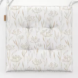 Sitzkissen Dried Leaves and Flowers White