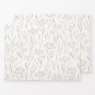 Tischset Dried Leaves and Flowers White