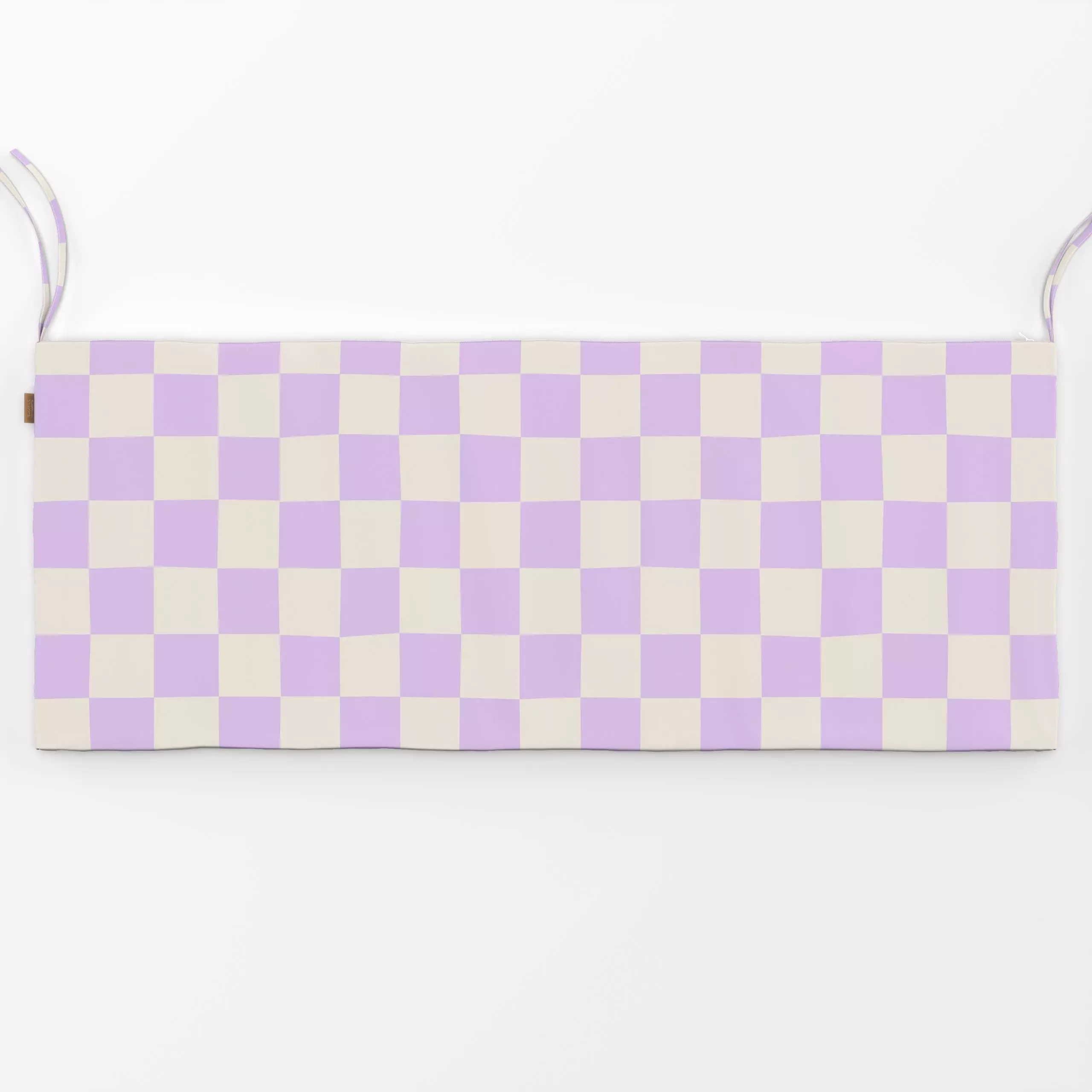 Bankauflage Chess Pattern lilac white - Symbole & Muster - von „Karen Menzenbach"; Weiss, lila, Karos, kariert, Schachbrett,...