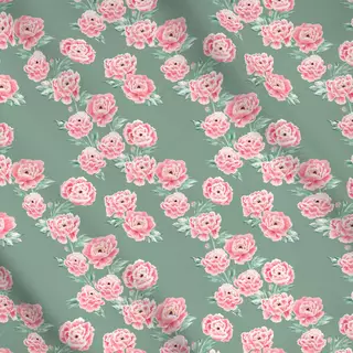 Meterware Pfingsrosen grün