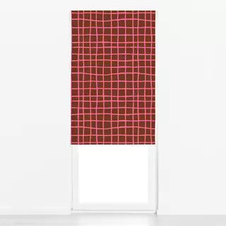 Raffrollo Karo Pink Braun