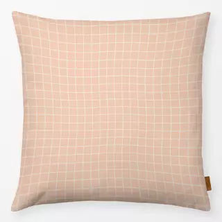 Kissen Checkered Lines pink white