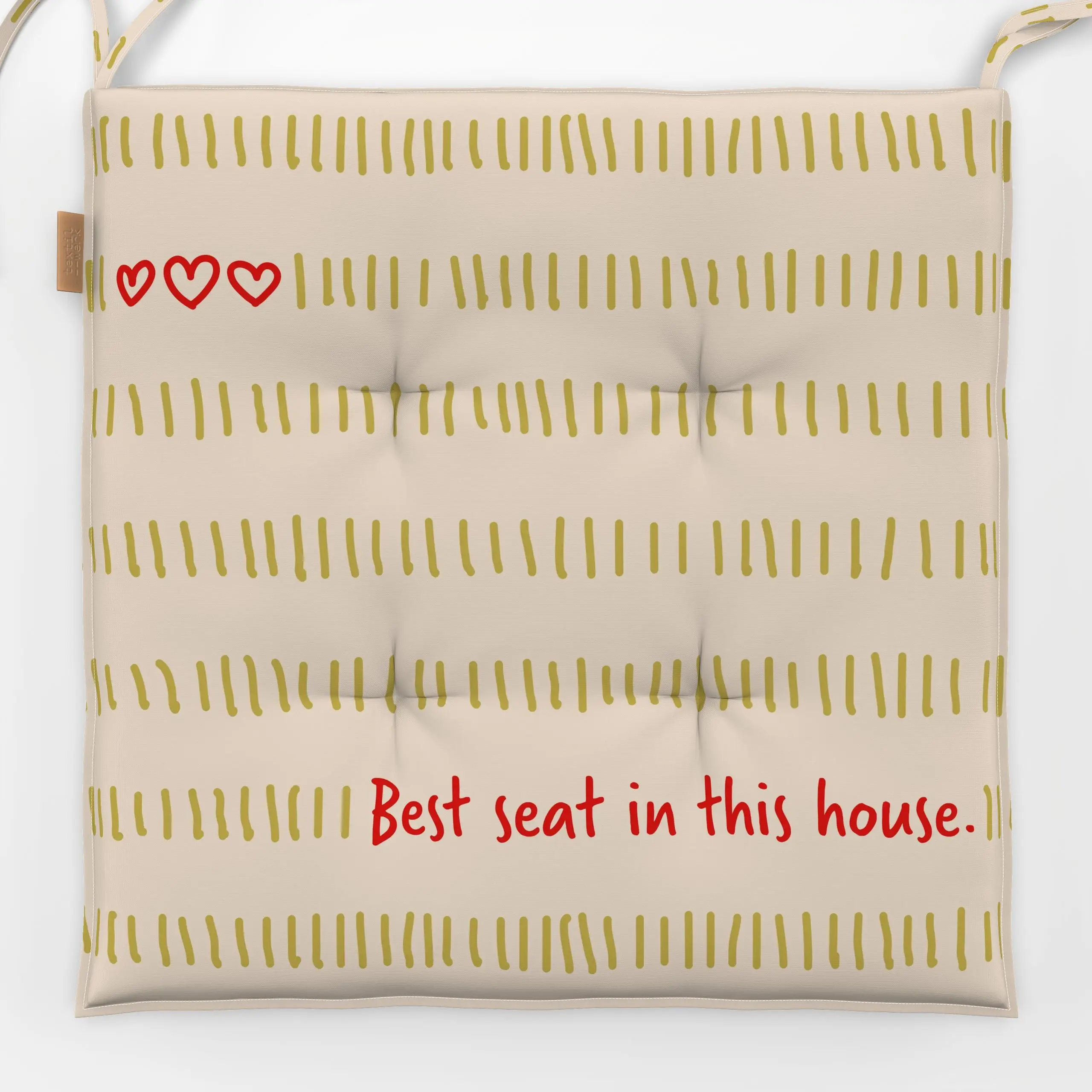 Sitzkissen Best seat - Herbst, Sommer, Sprüche & Schriftzüge - von „Malou Studio"; Kissen, Home, typografie, spruch, Spruchk...