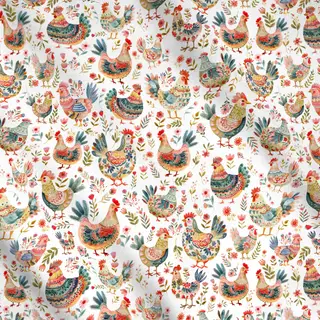 Meterware Glücklicher Hühnerhof