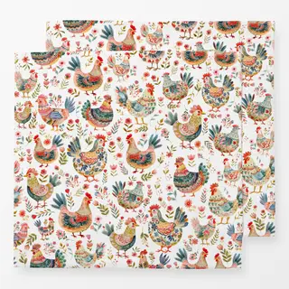Servietten Glücklicher Hühnerhof