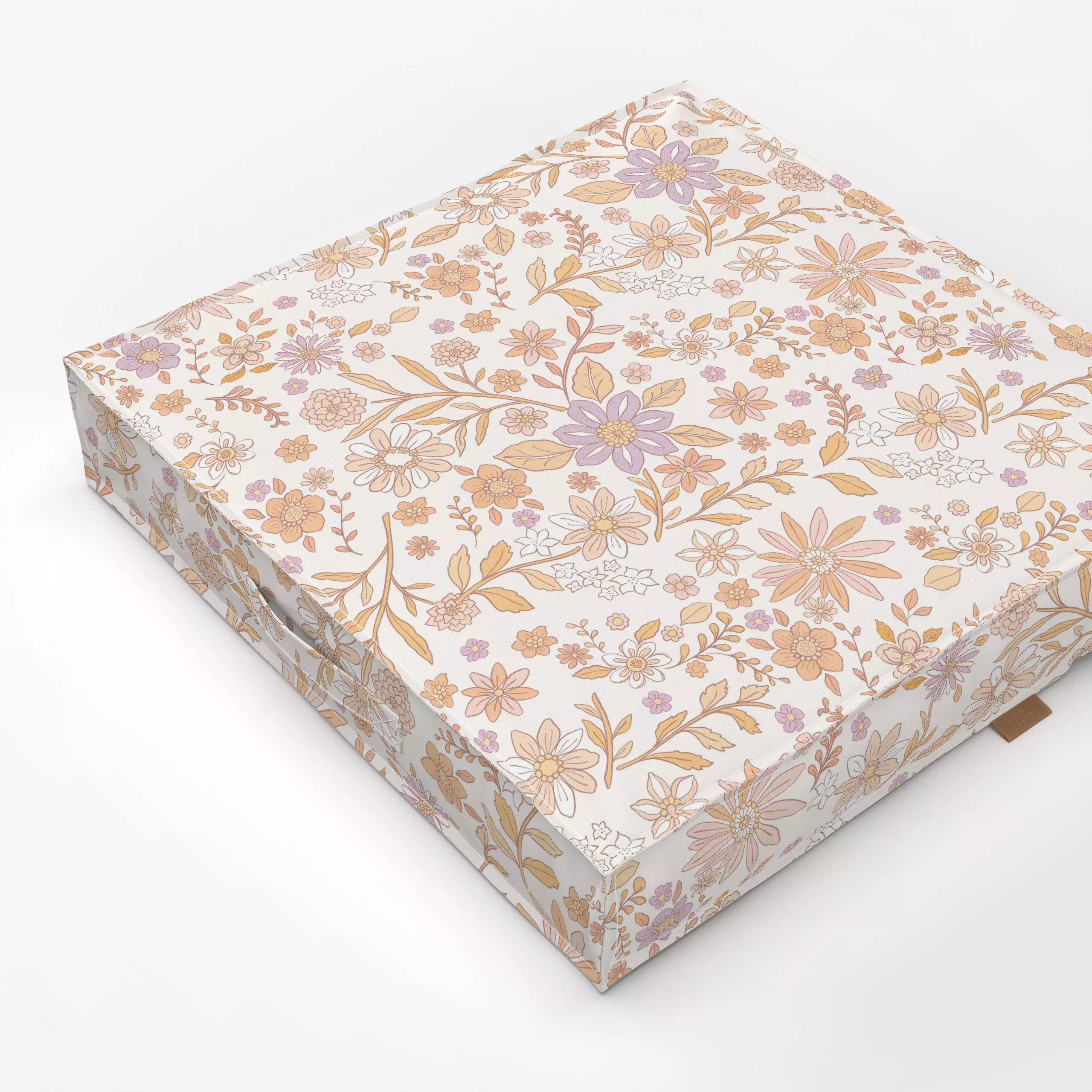 Bodenkissen Boho Flower Power II - Blumen & Florales - von „Bloomery Decor"; boho, floral, flower, lila, seventies, Millefle...