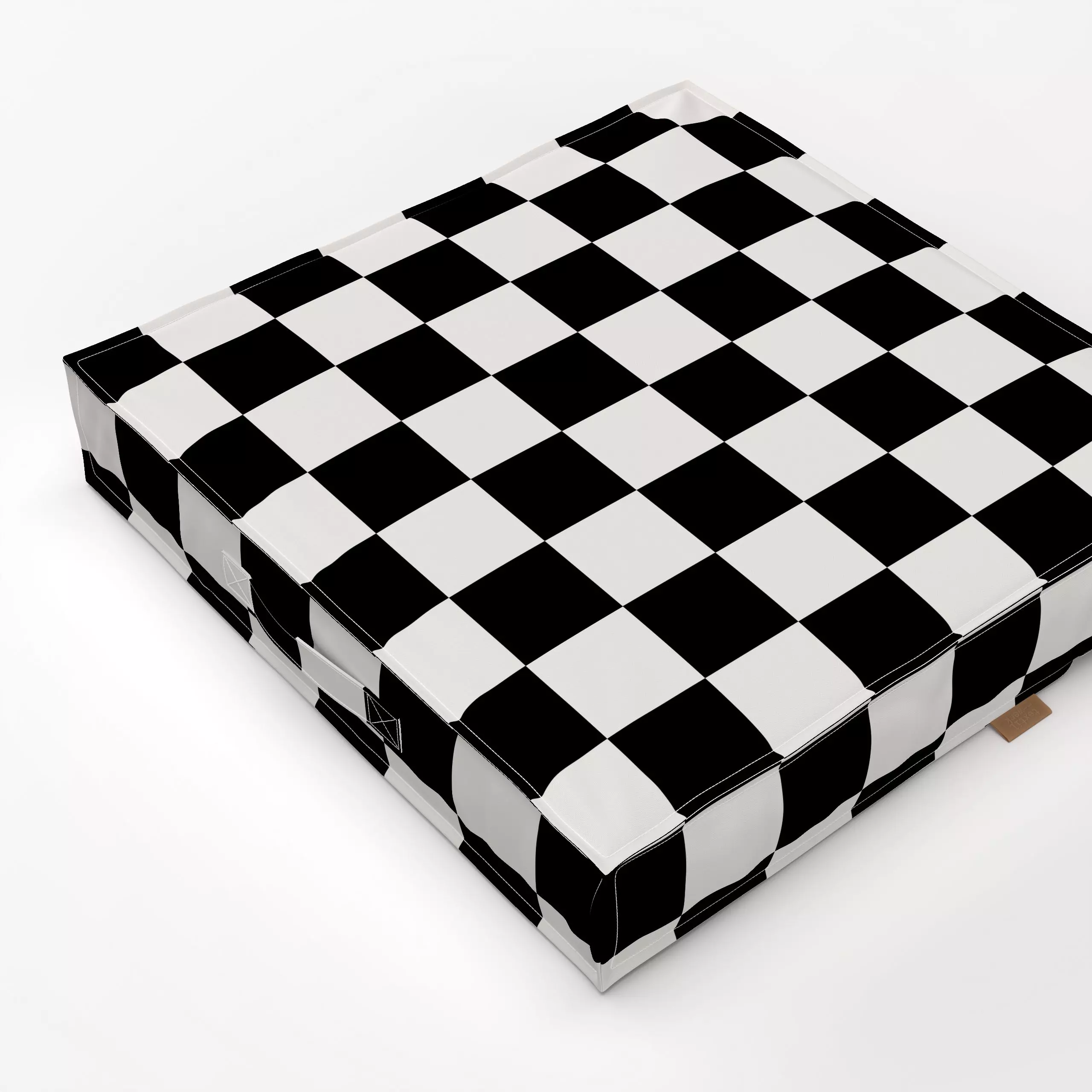 Bodenkissen Valentin Check Schwarz - Symbole & Muster - von „Studio ROSAGRAU"; Karo, Fruehling, StudioROSAGRAU, checks, Schw...