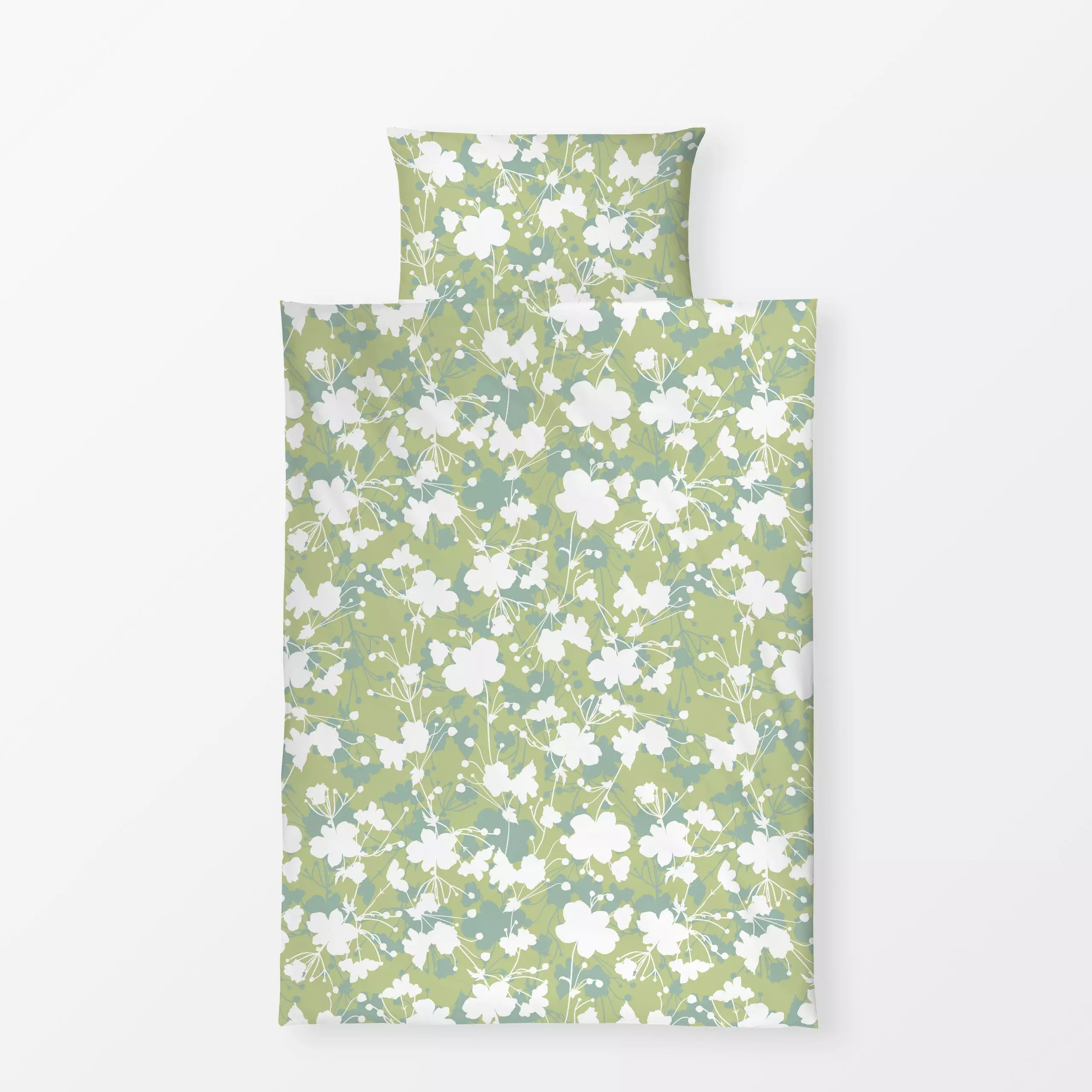Bettwäsche Blumenmuster grün - Blumen & Florales, Symbole & Muster, Pflanzen & Botanik - von „Kantioler Design"; Blumen, Blä...