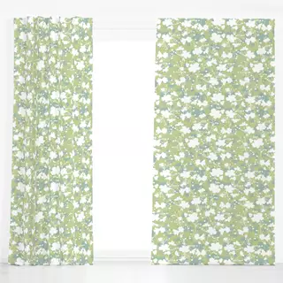 Dekovorhang Blumenmuster grün