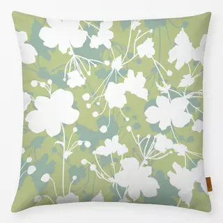 Kissen Blumenmuster grün