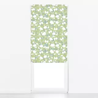 Raffrollo Blumenmuster grün