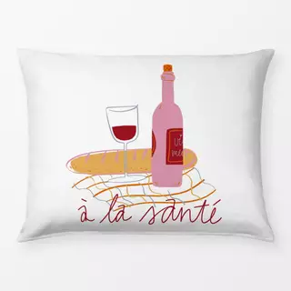 Bettwäsche Wein und Baguette