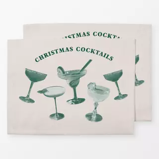 Tischset Christmas Cocktails Grün