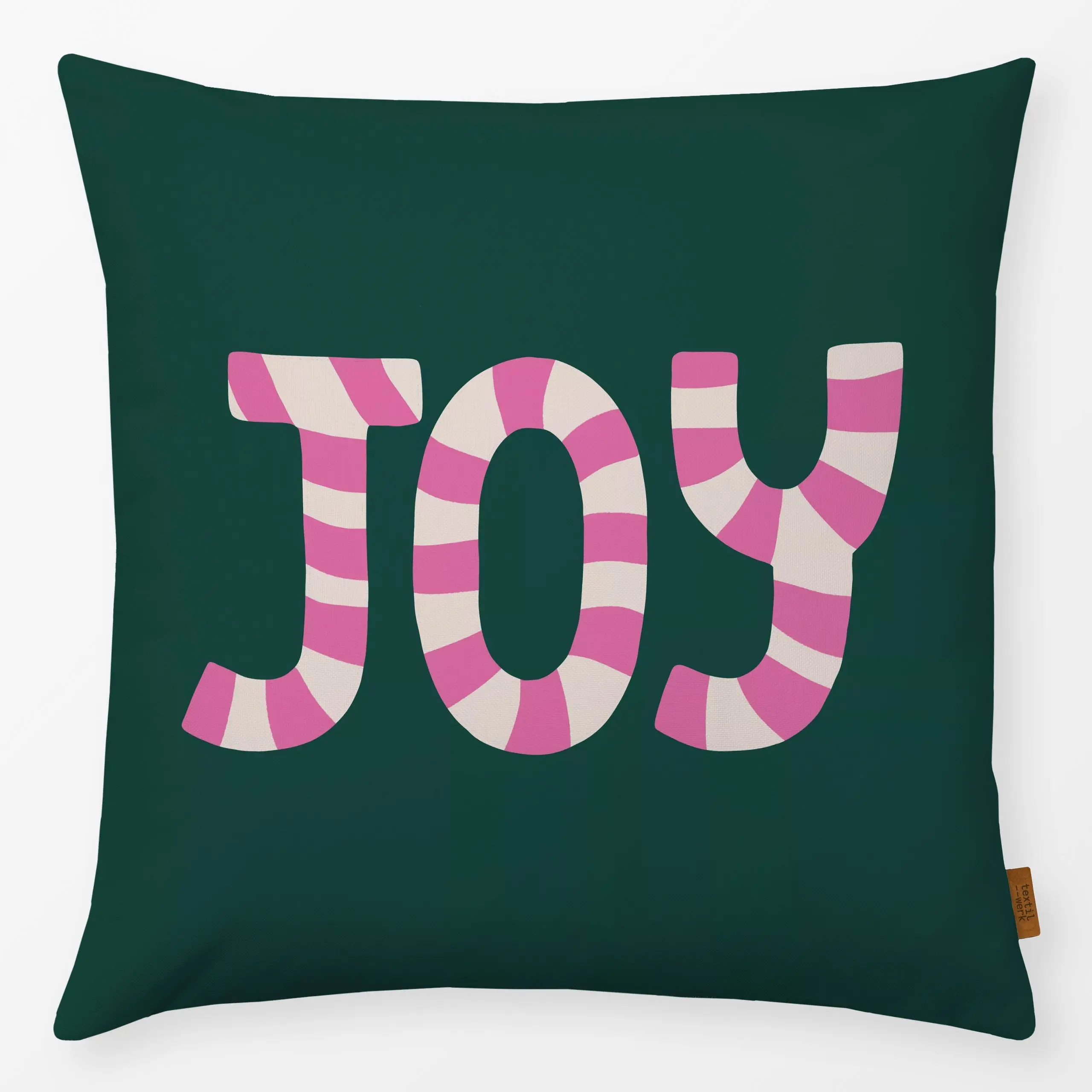 Kissen Joy grün - Sprüche & Schriftzüge, Weihnachten, Winter - von „Studio Kesse"