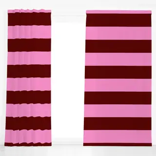 Dekovorhang Bordeaux Pink Blockstreifen