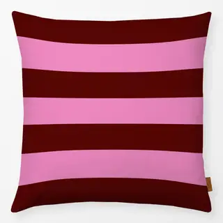 Kissen Bordeaux Pink Blockstreifen