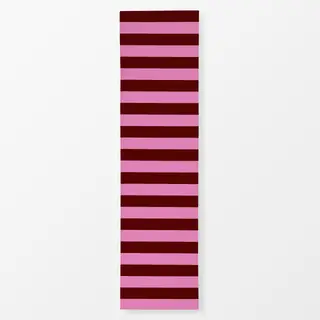 Tischläufer Bordeaux Pink Blockstreifen