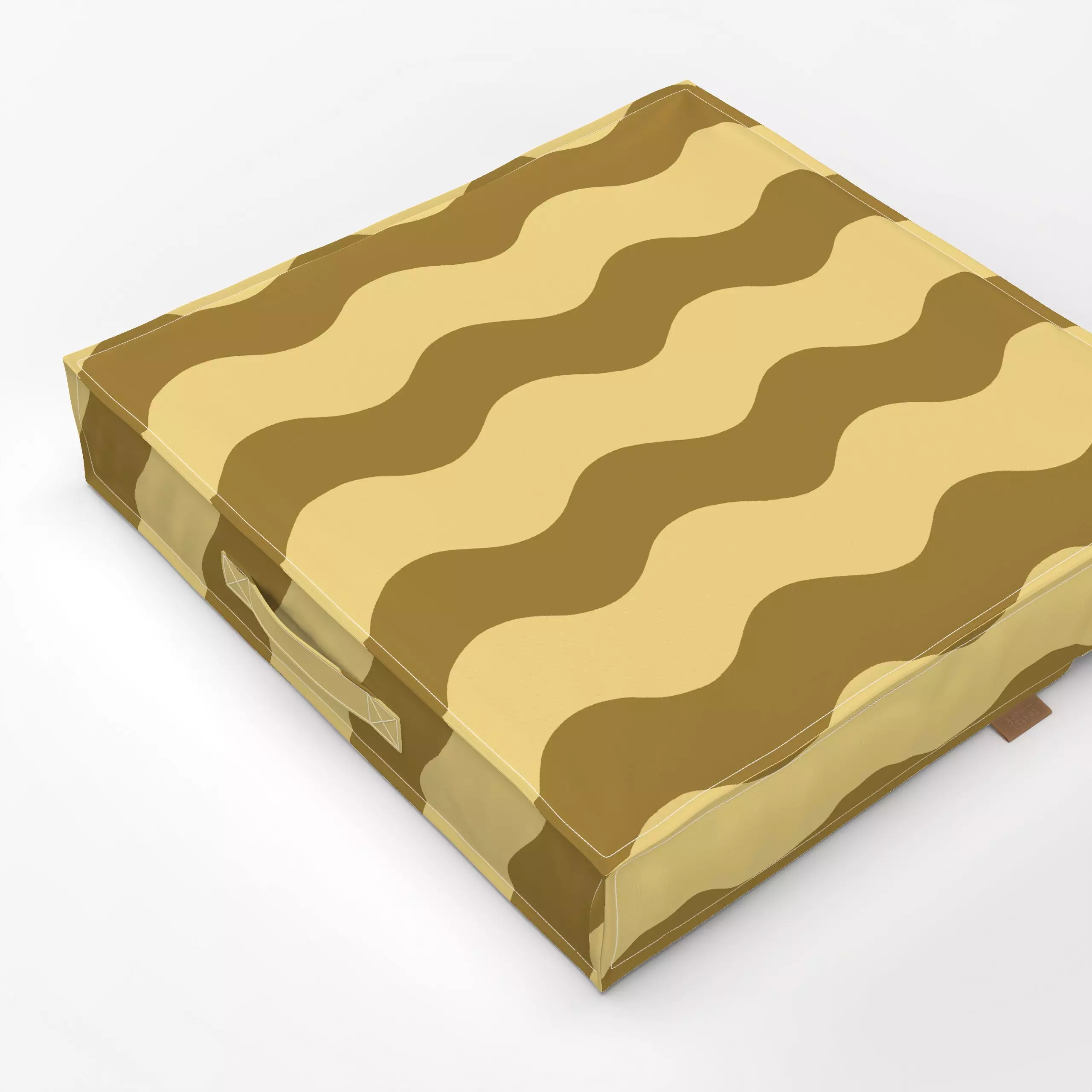 Bodenkissen Große Wellen Gelb - Symbole & Muster - von „Studio Kesse“; Streifen, Sonne, Sommer, wellen, gelb, gestreift, col...