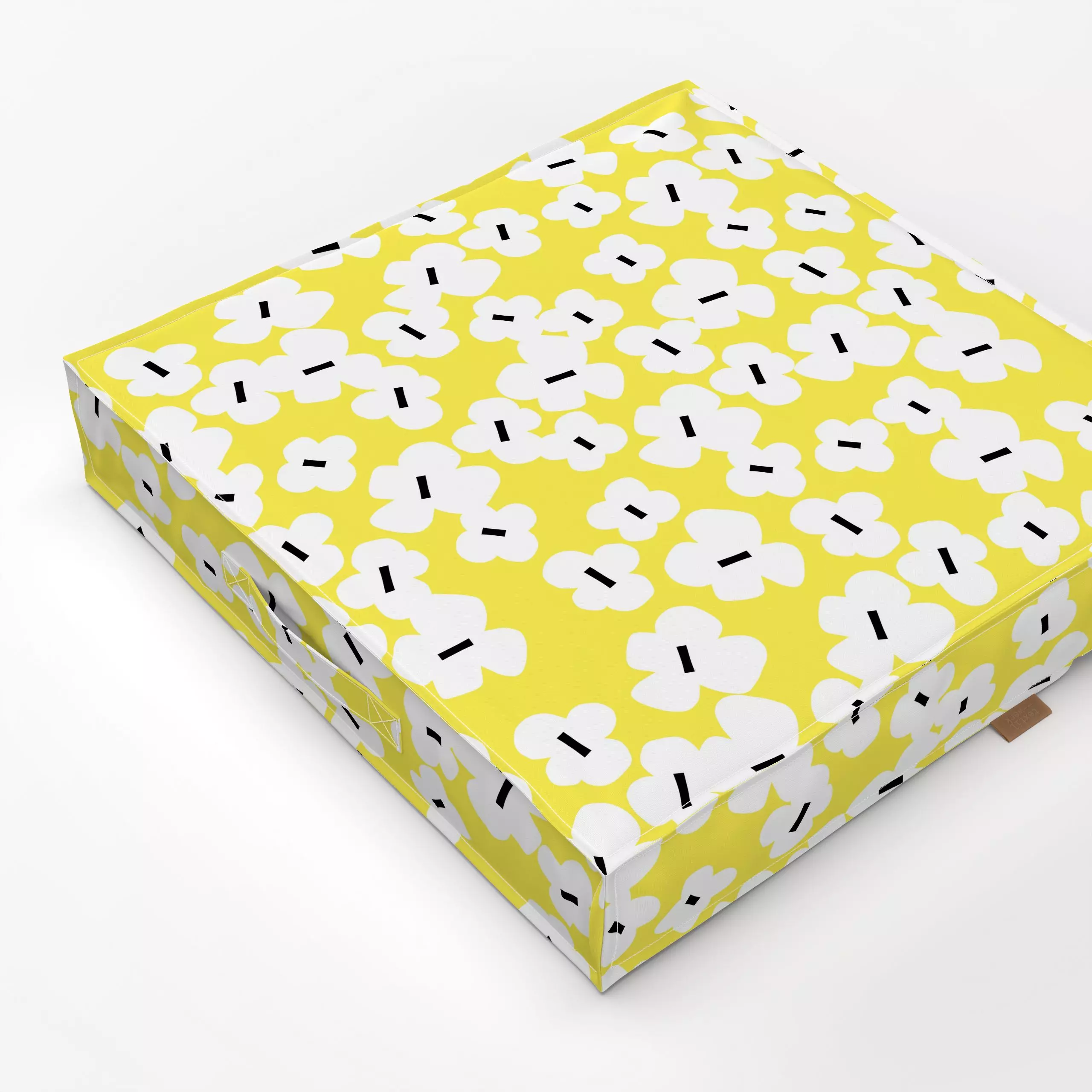 Bodenkissen Fall Floral Yellow - Blumen & Florales, Symbole & Muster - von „Lisa Jasmin Bauer"; Muster, abstrakt, Blumen, pa...