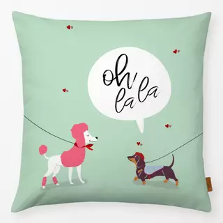 Kissen Oh la la Hundeliebe mint