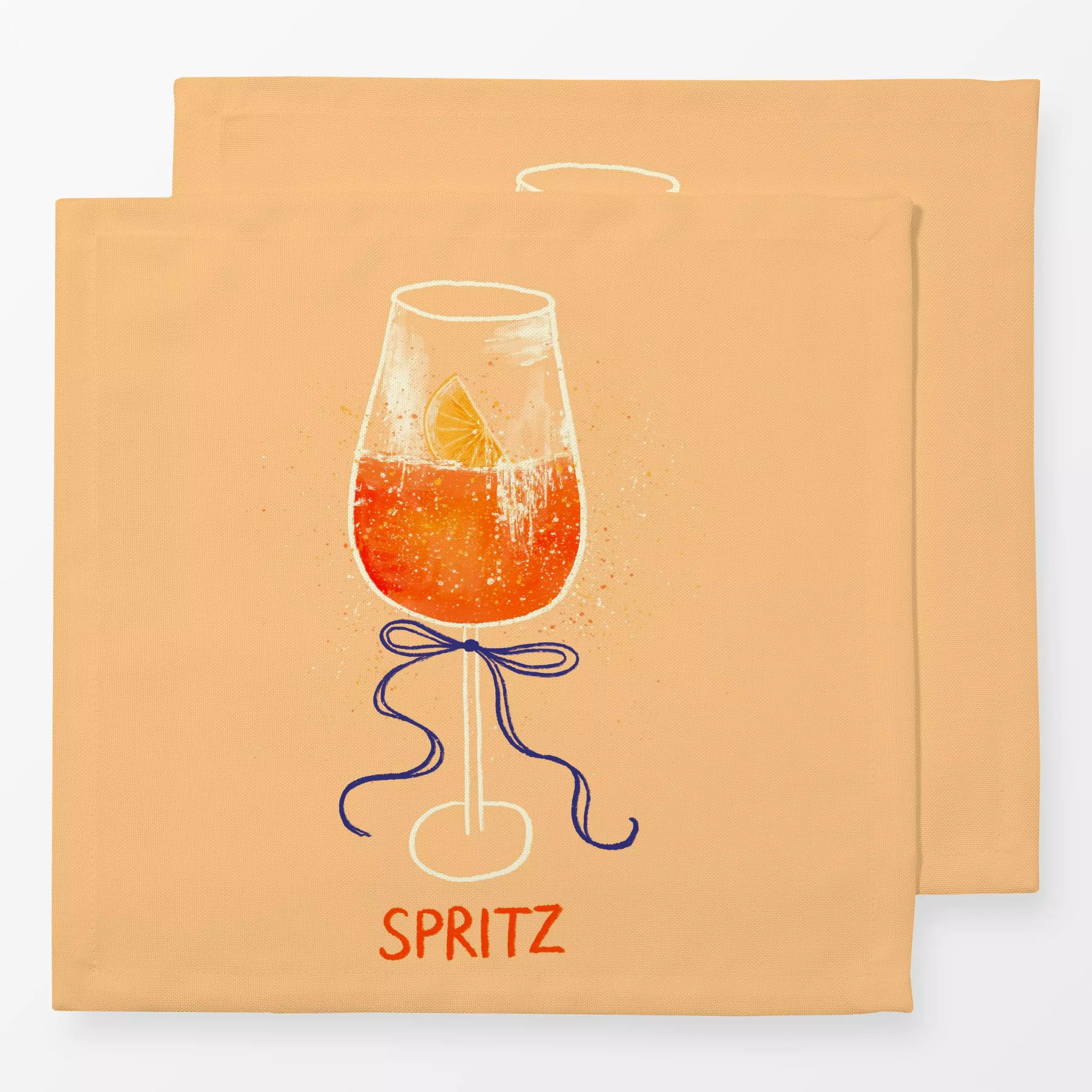 Servietten Sommer Spritz mit Schleife - Sommer, Küche, Essen & Trinken - von „Studio Dolci"; Sommer, schleife, Cocktail, spr...