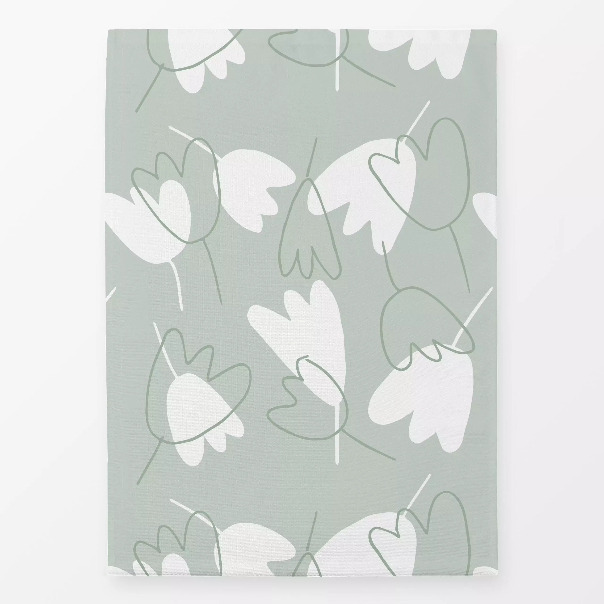 Geschirrtücher Tulpen grün - Blumen & Florales, Frühling, Anlässe, Ostern - von „Carolin Vonhoff"; Muster, Blumen, Tulpen, W...