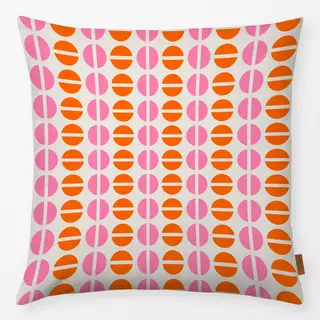 Kissen Halbe Kreise Pink Orange Beige